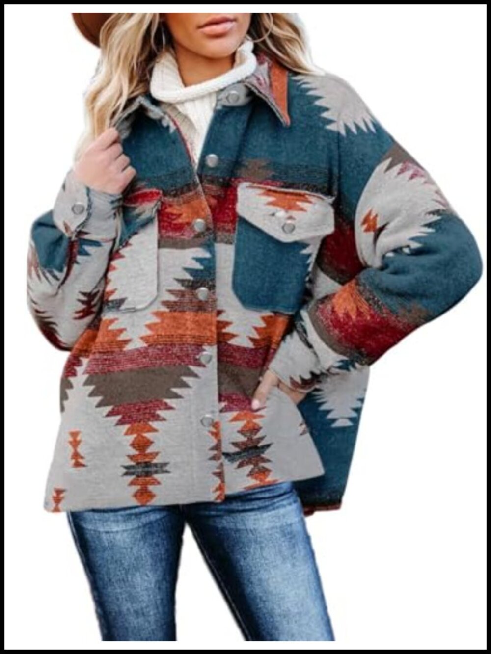 Women's Oversized Button Down Blouse Long Sleeve V Neck Plaid Tunic with Pockets